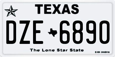 TX license plate DZE6890