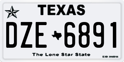 TX license plate DZE6891