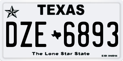 TX license plate DZE6893