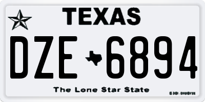 TX license plate DZE6894