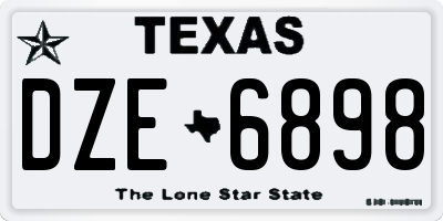 TX license plate DZE6898