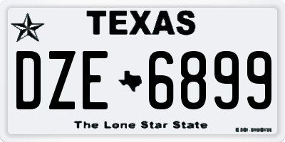 TX license plate DZE6899