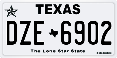 TX license plate DZE6902