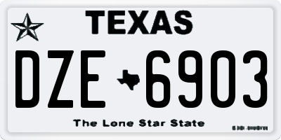 TX license plate DZE6903