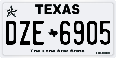 TX license plate DZE6905