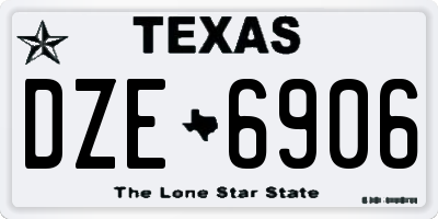 TX license plate DZE6906