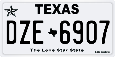 TX license plate DZE6907