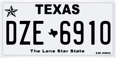 TX license plate DZE6910