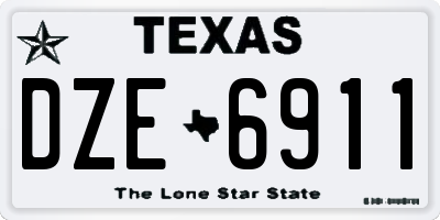 TX license plate DZE6911