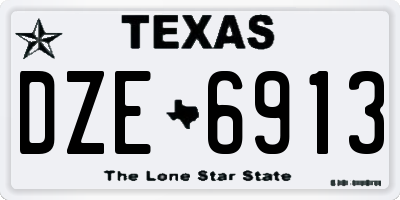 TX license plate DZE6913