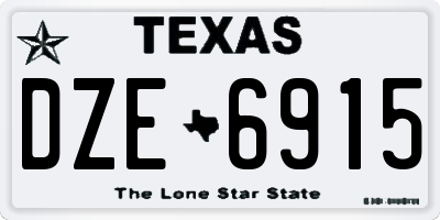 TX license plate DZE6915