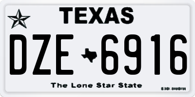 TX license plate DZE6916