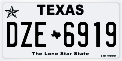 TX license plate DZE6919