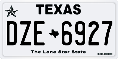 TX license plate DZE6927