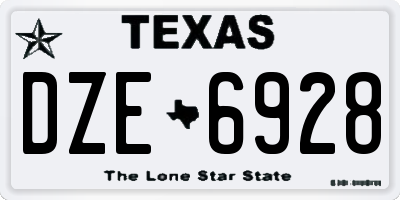 TX license plate DZE6928