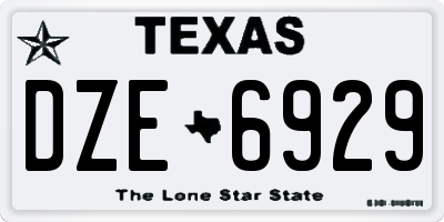 TX license plate DZE6929