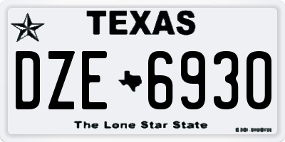 TX license plate DZE6930