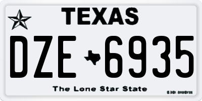 TX license plate DZE6935