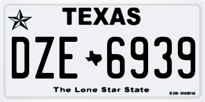 TX license plate DZE6939