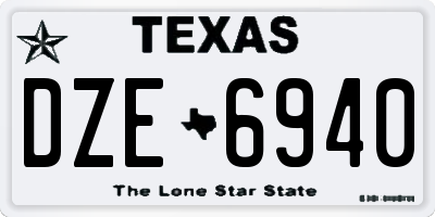 TX license plate DZE6940