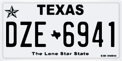 TX license plate DZE6941