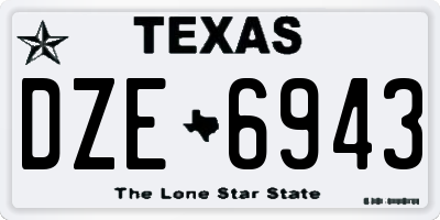 TX license plate DZE6943