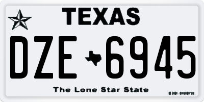 TX license plate DZE6945