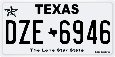 TX license plate DZE6946