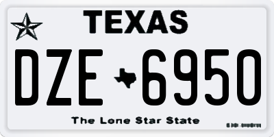TX license plate DZE6950