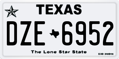 TX license plate DZE6952