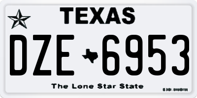 TX license plate DZE6953
