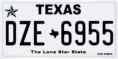 TX license plate DZE6955