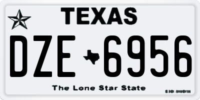 TX license plate DZE6956