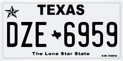 TX license plate DZE6959
