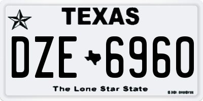 TX license plate DZE6960