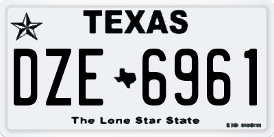 TX license plate DZE6961