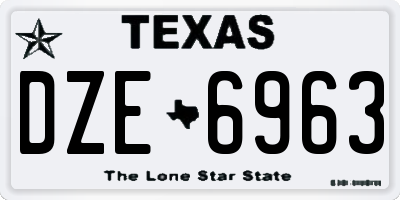 TX license plate DZE6963