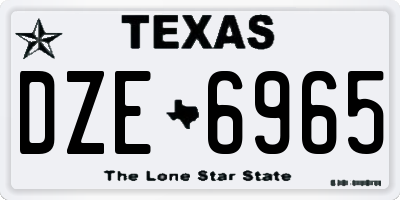 TX license plate DZE6965
