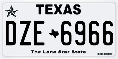 TX license plate DZE6966