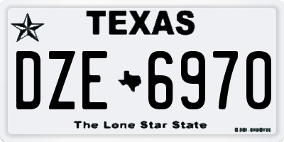 TX license plate DZE6970