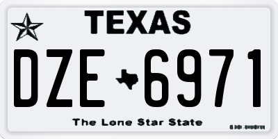 TX license plate DZE6971