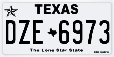 TX license plate DZE6973
