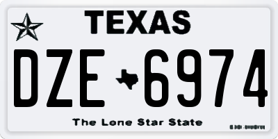 TX license plate DZE6974