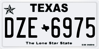 TX license plate DZE6975