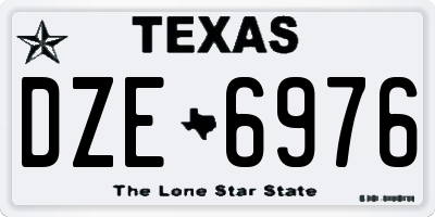 TX license plate DZE6976