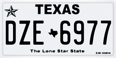 TX license plate DZE6977