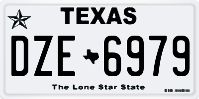 TX license plate DZE6979