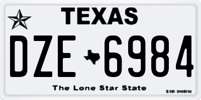 TX license plate DZE6984