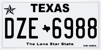 TX license plate DZE6988