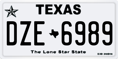 TX license plate DZE6989
